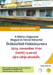 Tájékoztató_Örökösföldi Fiók_1111 Újranyitás